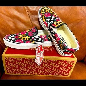 🌹 Vans Checkerboard Rose/Leopard sneakers 🐆
